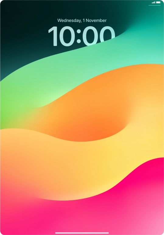 Press and hold anywhere on the lock screen.