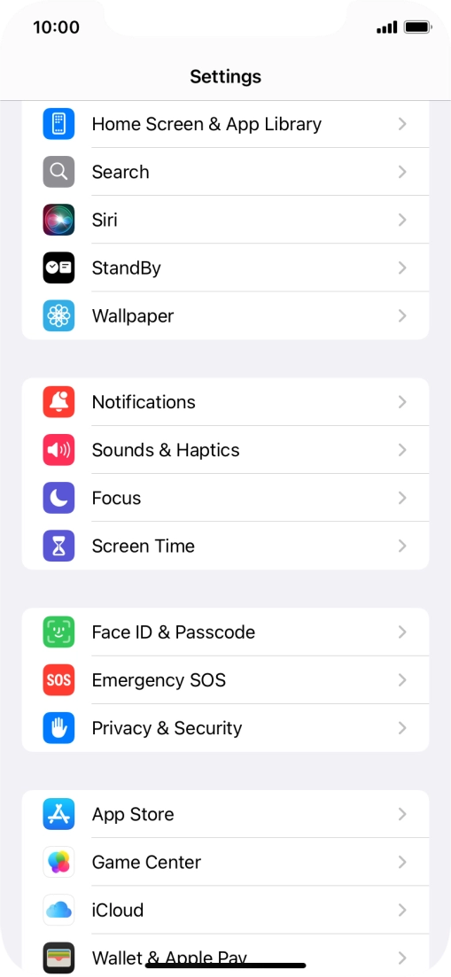 Press Face ID & Passcode.