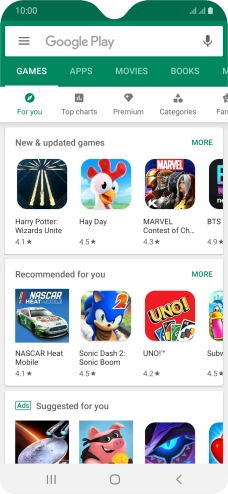 Slide your finger right starting from the left side of the screen.