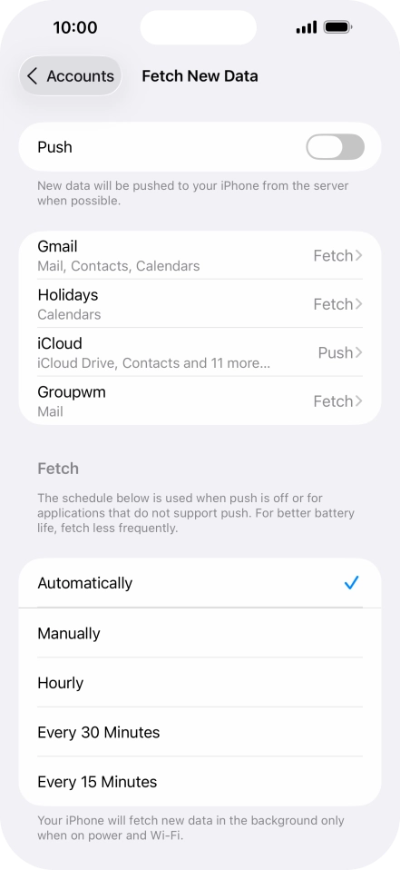 If you turn off the function, press the required setting.