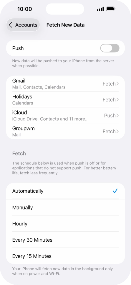 If you turn off the function, press the required setting.