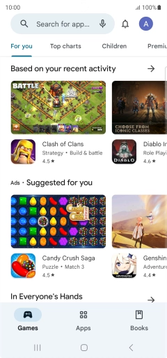 Press the profile icon.