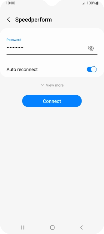 Key in the password for the Wi-Fi network and press Connect.