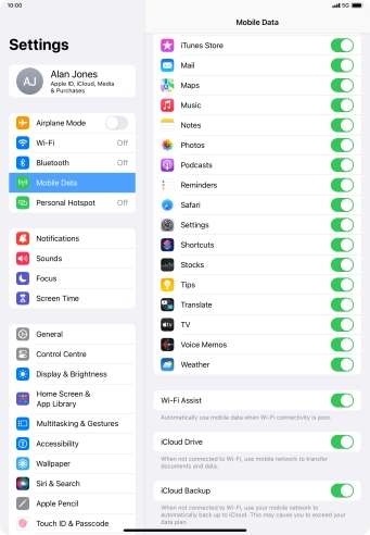 Press the indicator next to 