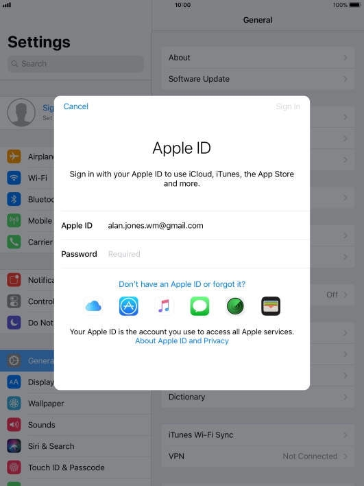Press the field next to 