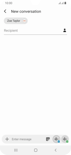 Press the text input field and write the text for your MMS.