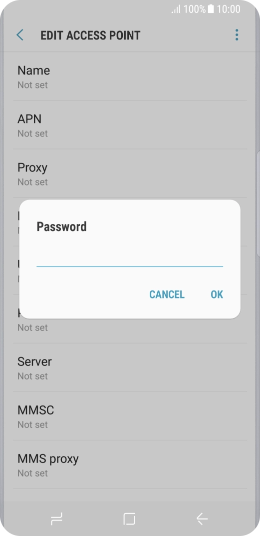 Key in secure and press OK.