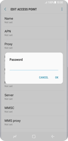 Key in secure and press OK.