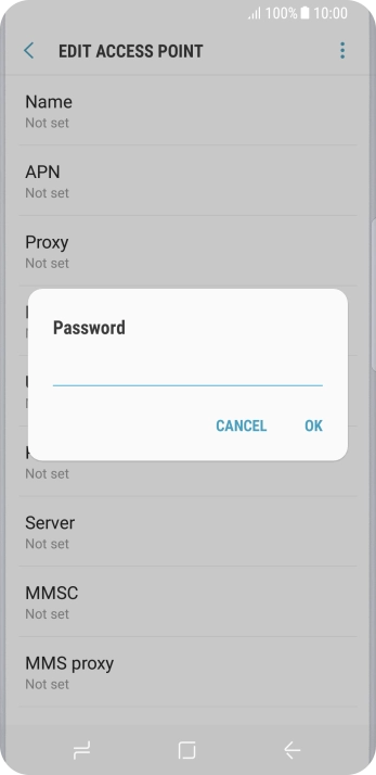 Key in secure and press OK.