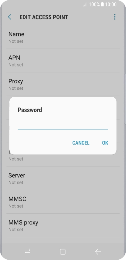 Key in secure and press OK.