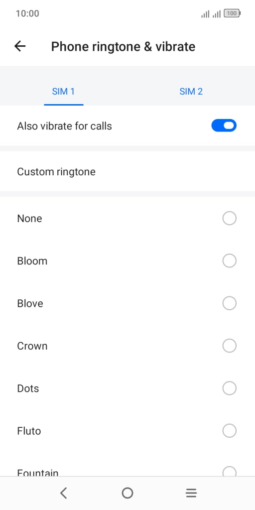 Press the required SIM.