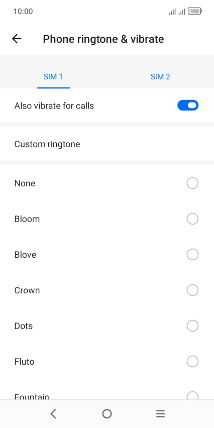 Press the required SIM.