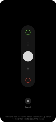 Press and drag the power off icon downwards.