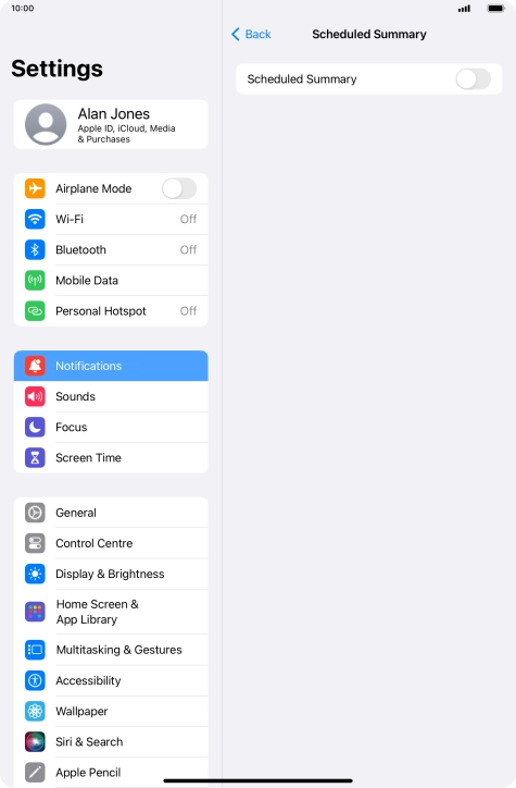 Press the indicator next to 