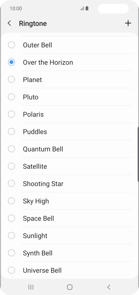 Press the add ring tone icon.