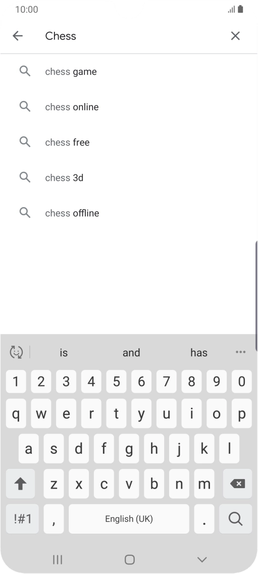Key in the name or subject of the required app and press the search icon.