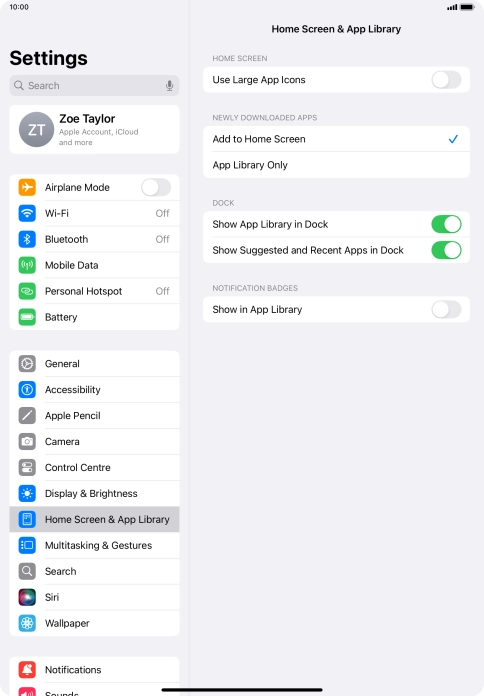 To add new downloaded apps to both the home screen and App Library, press Add to Home Screen.