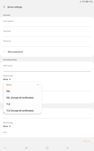 Press None to turn off the function.
