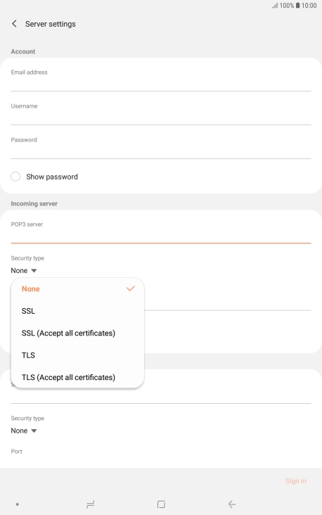 Press None to turn off the function.