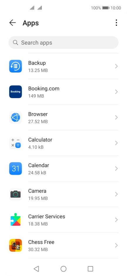 Press the required app.