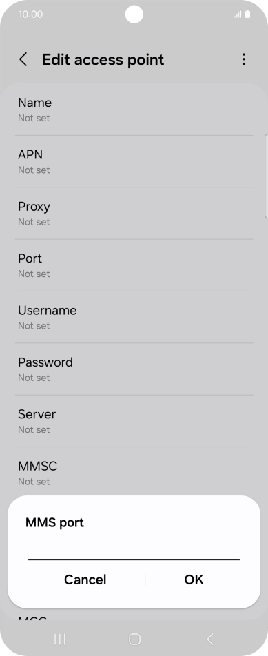 Key in 8080 and press OK.
