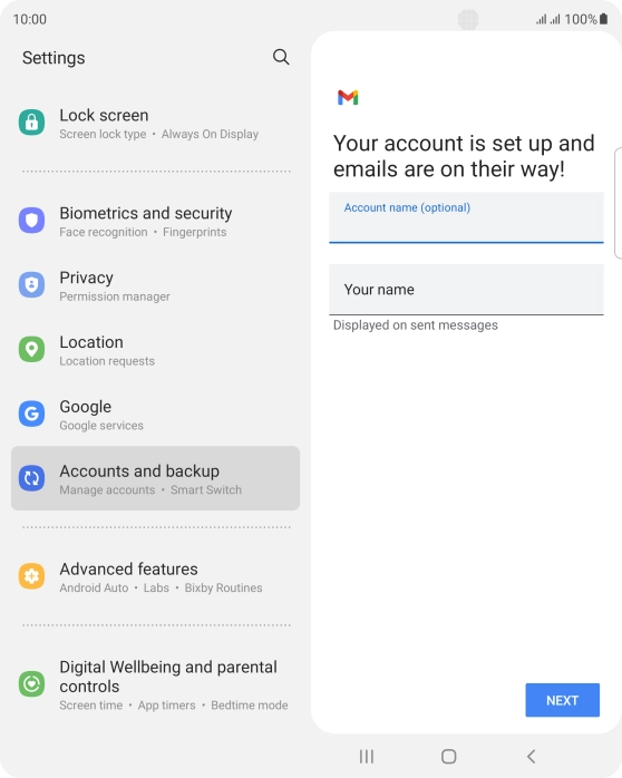 Press Your name and key in the required sender name.