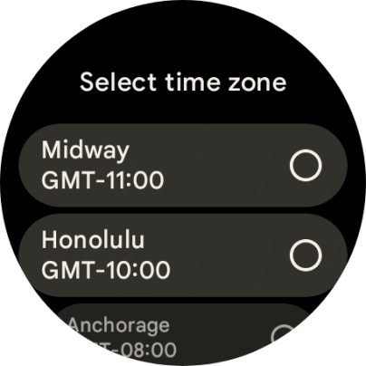 Press the required time zone.