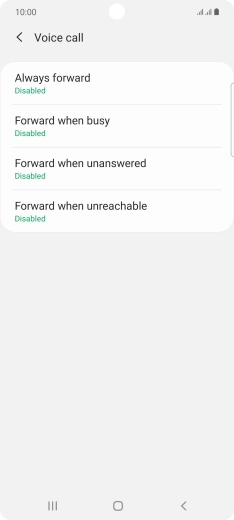 Press the required divert type.