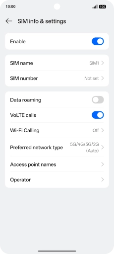 Press Access point names.