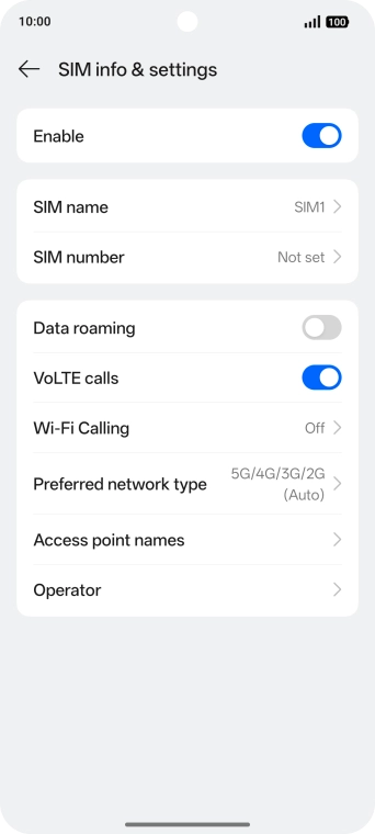 Press Access point names.