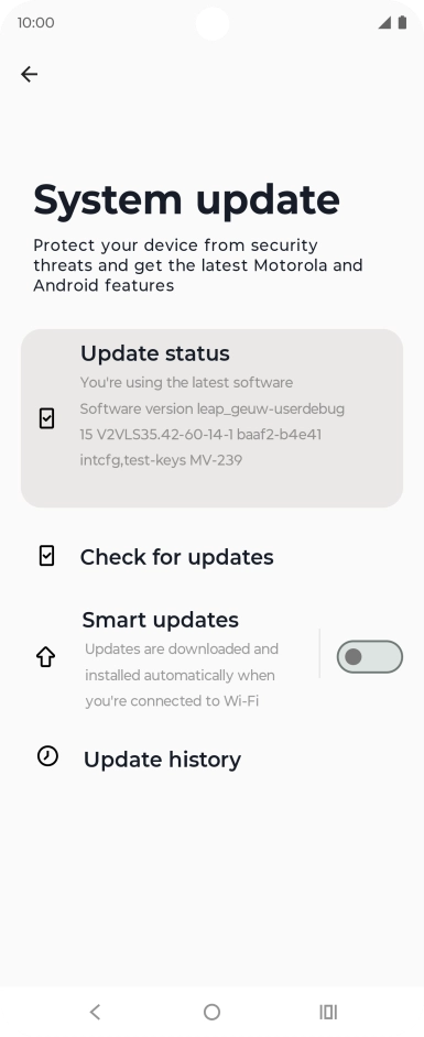 Press Check for updates. If a new software version is available, it's displayed. Follow the instructions on the screen to update the phone software.