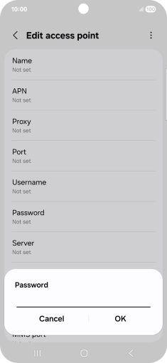 Key in secure and press OK.