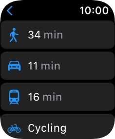 Press the required mode of transportation.