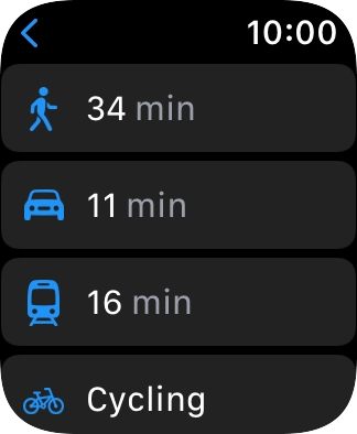 Press the required mode of transportation.
