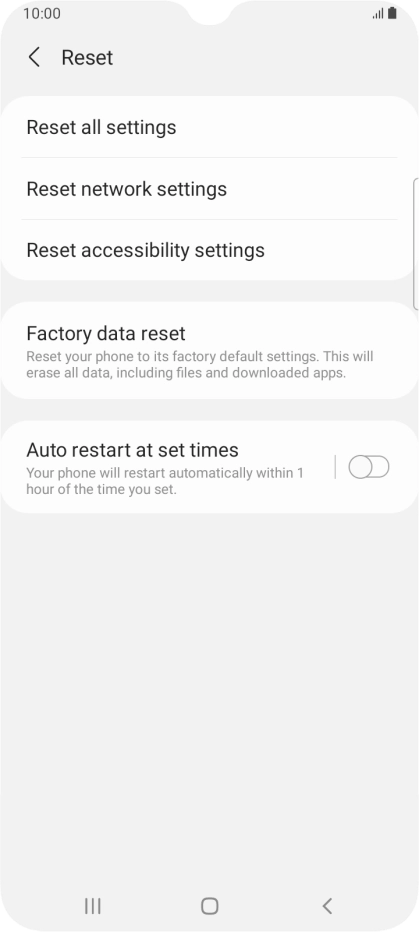 Press Factory data reset.