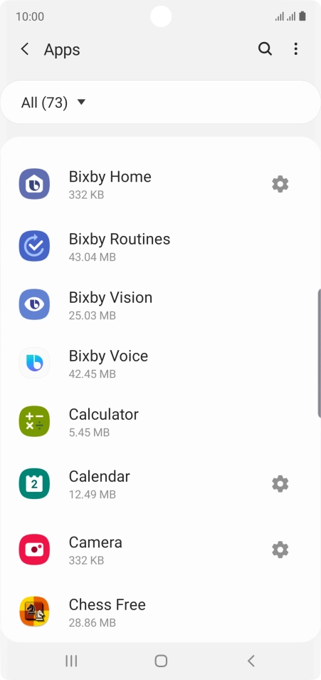 Press the required app.