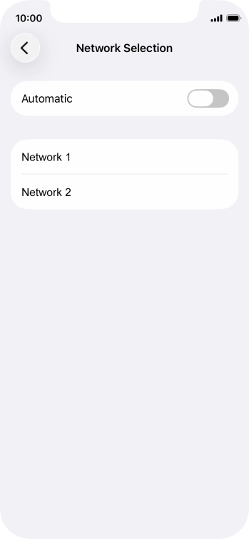 If you turn off the function, press the required network.