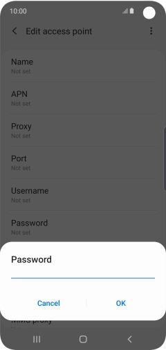 Key in secure and press OK.
