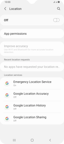 Press the indicator to turn the function on or off.
