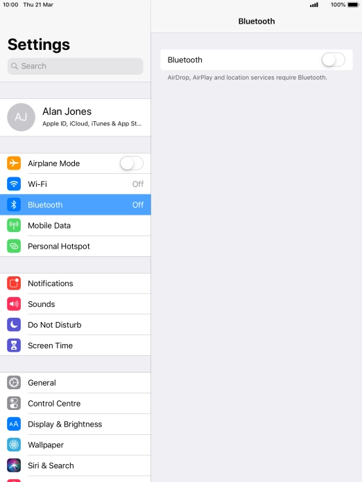Press the indicator next to 