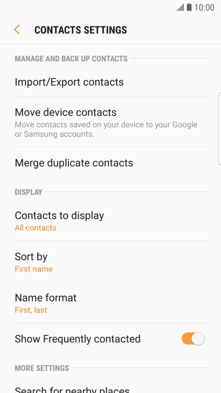 Press Import/Export contacts.