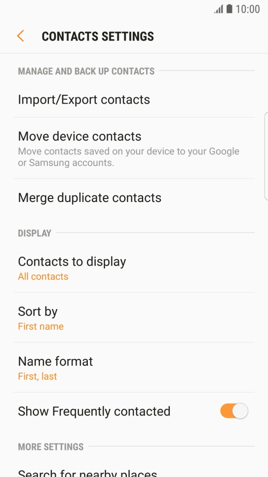 Press Import/Export contacts.