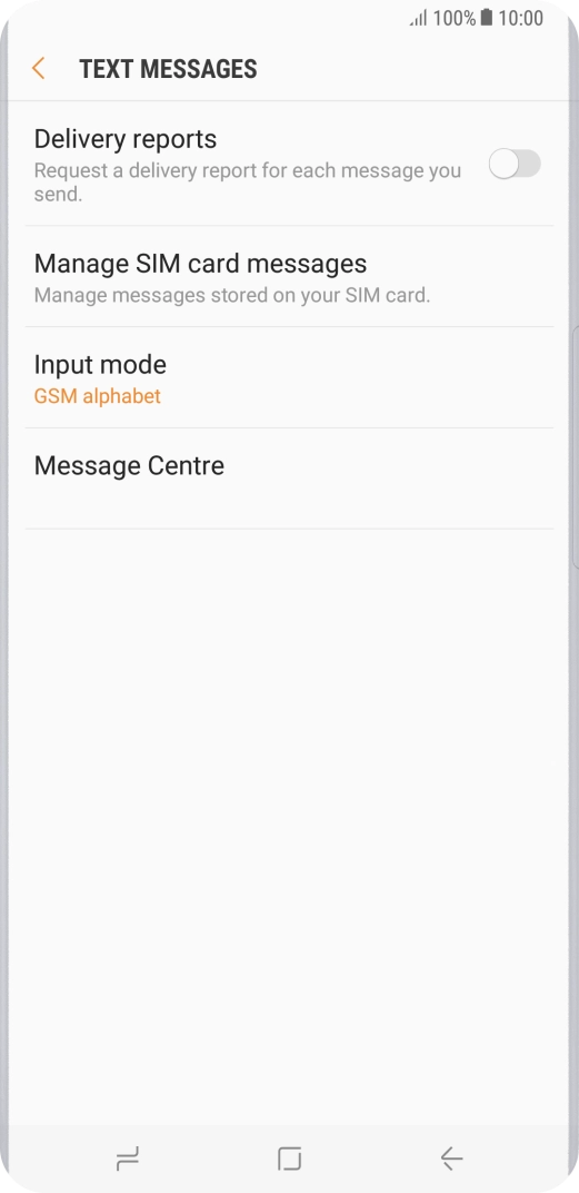 Press Message Centre.