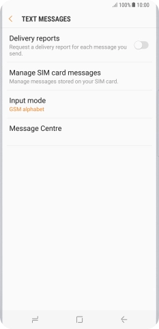 Press Message Centre.