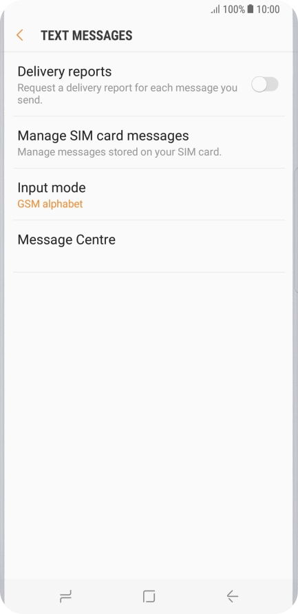 Press Message Centre.