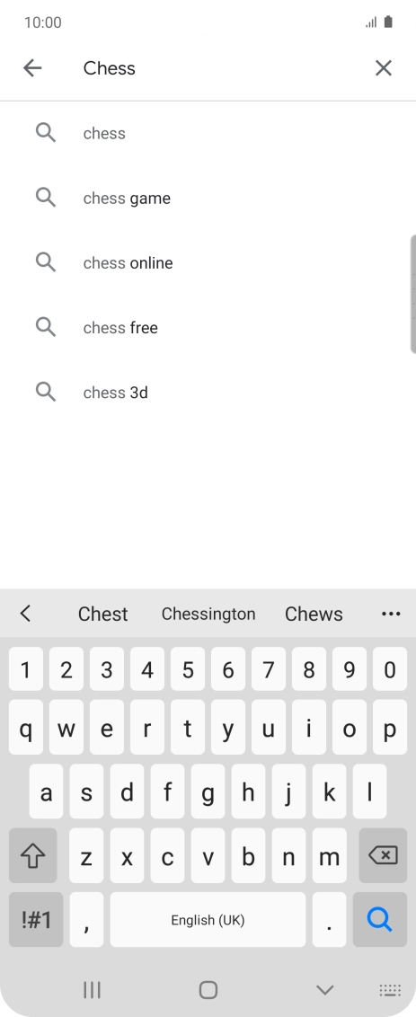 Key in the name or subject of the required app and press the search icon.