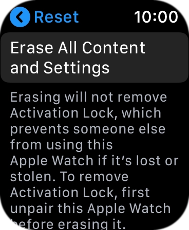 Press Erase All Content and Settings.