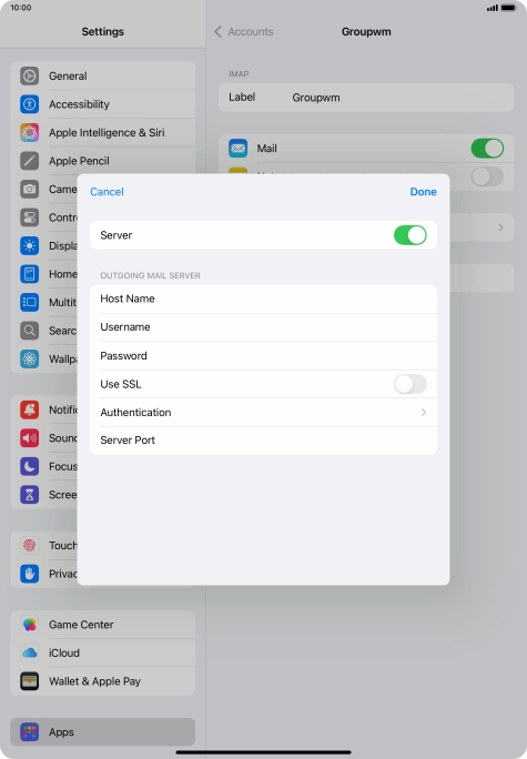 Press the indicator next to 