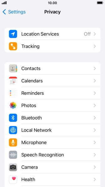 Press Location Services.