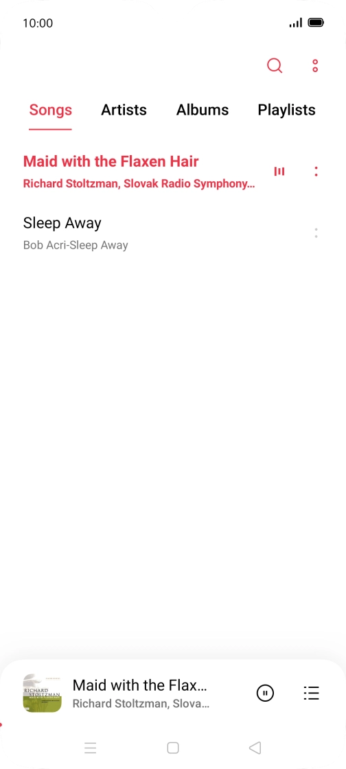 Press the song title at the bottom of the screen.